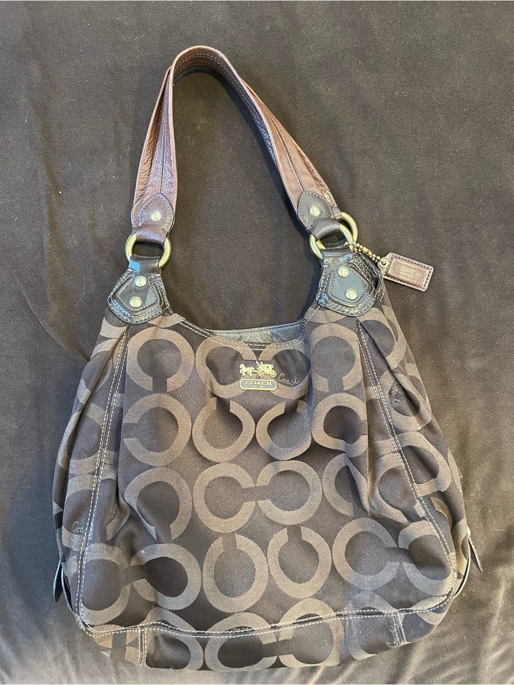 Coach Signature Canvas Hobo Bag in Brown